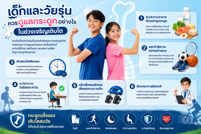เด็กและวัยรุ่นควรดูแลกระดูกอย่างไรในช่วงเจริญเติบโต