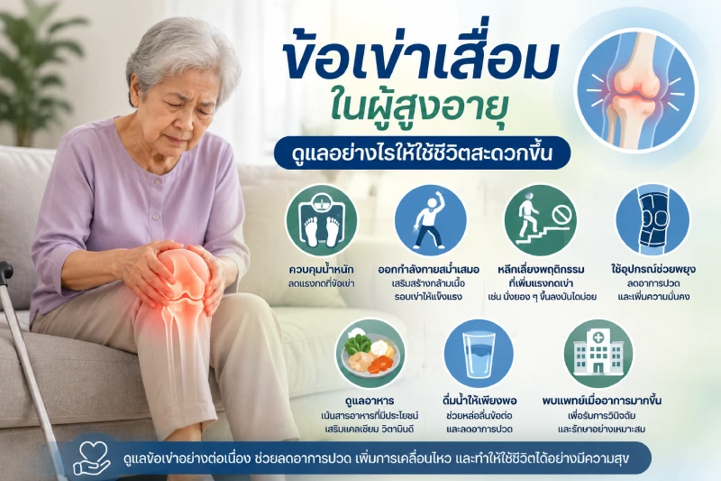 ข้อเข่าเสื่อมในผู้สูงอายุ ดูแลอย่างไรให้ใช้ชีวิตสะดวกขึ้น